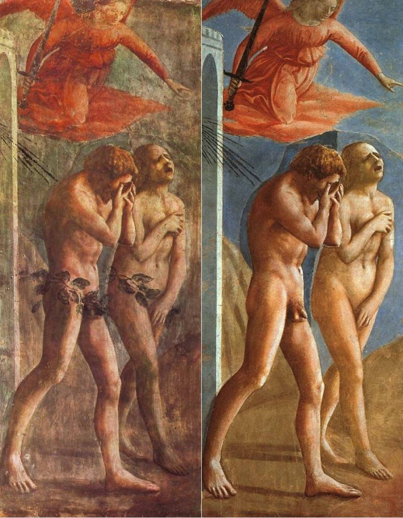 Masaccio, The Expulsion Of Adam And Eve From Eden (1425) Restoration